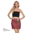 Scottish Lumsden Modern Tartan Crest Side Strap Closure Mini Skirt Full Plaid