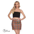 Scottish Drummond of Strathallan Tartan Crest Side Strap Closure Mini Skirt Full Plaid