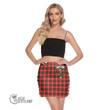 Scottish Nesbitt Modern Tartan Crest Side Strap Closure Mini Skirt Full Plaid