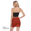 Scottish Munro Modern Tartan Crest Side Strap Closure Mini Skirt Full Plaid