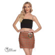 Scottish Morrison Red Ancient Tartan Crest Side Strap Closure Mini Skirt Full Plaid