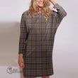 Scottish Nicolson Hunting Weathered Tartan Crest Batwing Pocket Dress Full Plaid