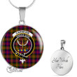 Scottish Carnegie Modern Tartan Crest Circle Necklace Full Plaid