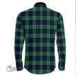Scottish Abercrombie Tartan Crest Long Sleeve Button Shirt Full Plaid