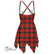 Scottish MacNaughton Modern Tartan Crest Slip Dress Full Plaid