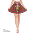 Scottish Cumming Modern Tartan Crest Ruffled Mini Skirt Full Plaid