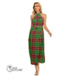 Scottish Baxter Modern Tartan Crest Wrap Hem Belted Halter Dress Full Plaid