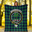 Scottish Abercrombie Tartan Crest Blanket Full Plaid