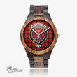Scottish MacNaughton Modern Tartan Crest Indian Ebony Wooden Watch Full Plaid