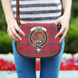 Scottish Leslie Modern Tartan Crest Saddle Bag Full Plaid