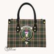 Scottish Buchanan Hunting Tartan Crest Square Tote Bag Full Plaid