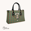 Scottish Menzies Green Ancient Tartan Crest Square Tote Bag Full Plaid