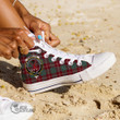 Scottish Crawford Modern Tartan Crest High Top Canvas Shoes Full Plaid