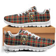 Scottish Stewart Black Tartan Crest Sneakers Full Plaid