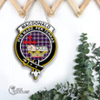 Scottish MacDonald Dress Modern Tartan Crest Wooden Sign Scottish Badge