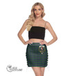 Scottish MacKenzie Modern Tartan Crest Side Strap Closure Mini Skirt Full Plaid