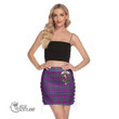 Scottish Wardlaw Modern Tartan Crest Side Strap Closure Mini Skirt Full Plaid