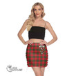 Scottish Stewart of Appin Modern Tartan Crest Side Strap Closure Mini Skirt Full Plaid