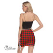 Scottish Nicolson Modern Tartan Crest Side Strap Closure Mini Skirt Full Plaid