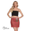 Scottish Ross Modern Tartan Crest Side Strap Closure Mini Skirt Full Plaid