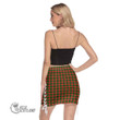 Scottish Pollock Modern Tartan Crest Side Strap Closure Mini Skirt Full Plaid