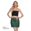 Scottish Ross Hunting Modern Tartan Crest Side Strap Closure Mini Skirt Full Plaid