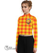 Scottish MacMillan Clan Tartan Crest Women Long Sleeve Turtleneck T-Shirt Full Plaid
