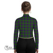 Scottish Forsyth Modern Tartan Crest Women Long Sleeve Turtleneck T-Shirt Full Plaid