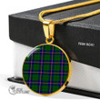 Scottish Carmichael Modern Tartan Circle Necklace Full Plaid