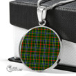 Scottish Bisset Tartan Circle Necklace Full Plaid