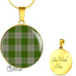 Scottish Cunningham Dress Green Dancers Tartan Circle Necklace Full Plaid