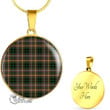 Scottish Buchanan Hunting Tartan Circle Necklace Full Plaid