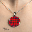 Scottish MacGillivray Modern Tartan Circle Necklace Full Plaid