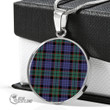 Scottish Fletcher Modern Tartan Circle Necklace Full Plaid