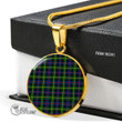 Scottish Farquharson Modern Tartan Circle Necklace Full Plaid
