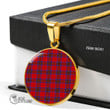 Scottish Leslie Modern Tartan Circle Necklace Full Plaid