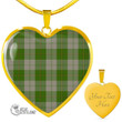 Scottish Cunningham Dress Green Dancers Tartan Heart Necklace Full Plaid