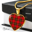 Scottish Brodie Modern Tartan Heart Necklace Full Plaid