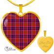 Scottish Cameron of Lochiel Modern Tartan Heart Necklace Full Plaid