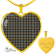 Scottish Campbell Argyll Weathered Tartan Heart Necklace Full Plaid