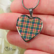 Scottish Buchanan Ancient Tartan Heart Necklace Full Plaid