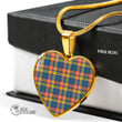 Scottish Buchanan Ancient Tartan Heart Necklace Full Plaid