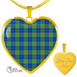 Scottish Barclay Hunting Ancient Tartan Heart Necklace Full Plaid