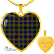 Scottish Clelland Modern Tartan Heart Necklace Full Plaid