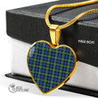 Scottish Campbell Argyll Ancient Tartan Heart Necklace Full Plaid