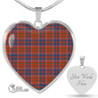 Scottish Cameron of Lochiel Ancient Tartan Heart Necklace Full Plaid