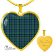 Scottish Campbell Ancient 02 Tartan Heart Necklace Full Plaid