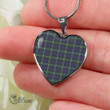 Scottish Campbell Argyll Modern Tartan Heart Necklace Full Plaid