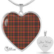 Scottish Cumming Hunting Weathered Tartan Heart Necklace Full Plaid