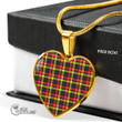 Scottish Buchanan Modern Tartan Heart Necklace Full Plaid